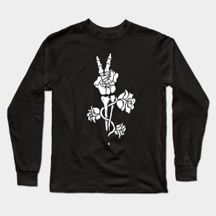 Skeleton Peace Sign Long Sleeve T-Shirt